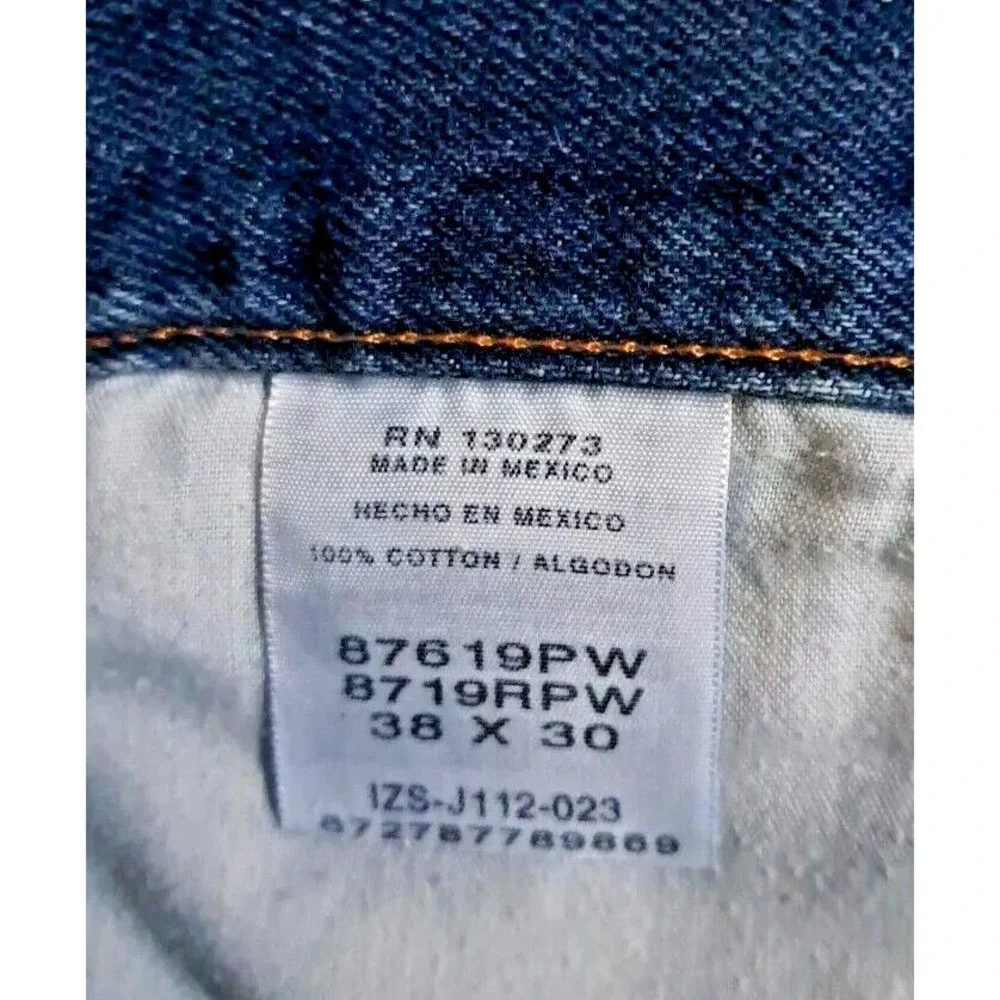Rustler Men's‎ Size 38x30 Blue Regular Fit Straight Leg 100% Cotton Denim Jeans